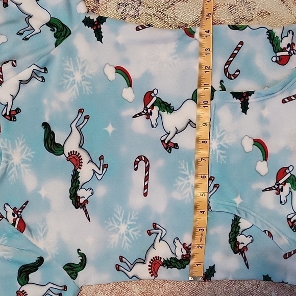 NOBO No Boundaries Soft Stretchy Unicorn Christmas Theme Hoodie Size XS - Picture 11 of 11